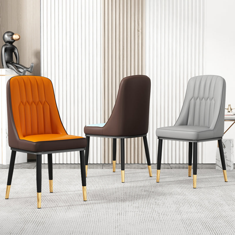 Modern Style Parsons Chair PU Leather Chairs for Dining Room