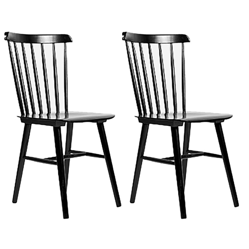 Glam Rubberwood Dining Room Chair Slat Back Side Chair (Set of 2)