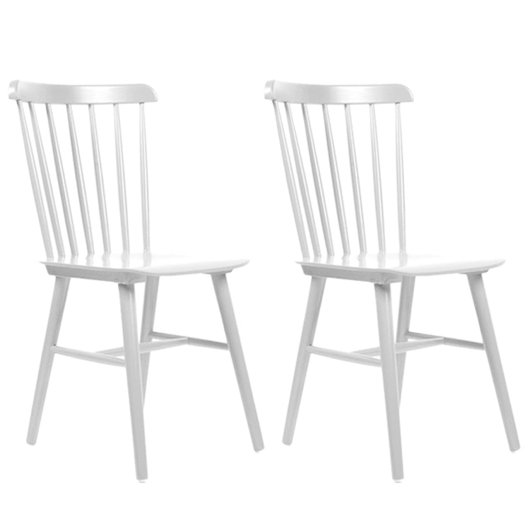 Glam Rubberwood Dining Room Chair Slat Back Side Chair (Set of 2)