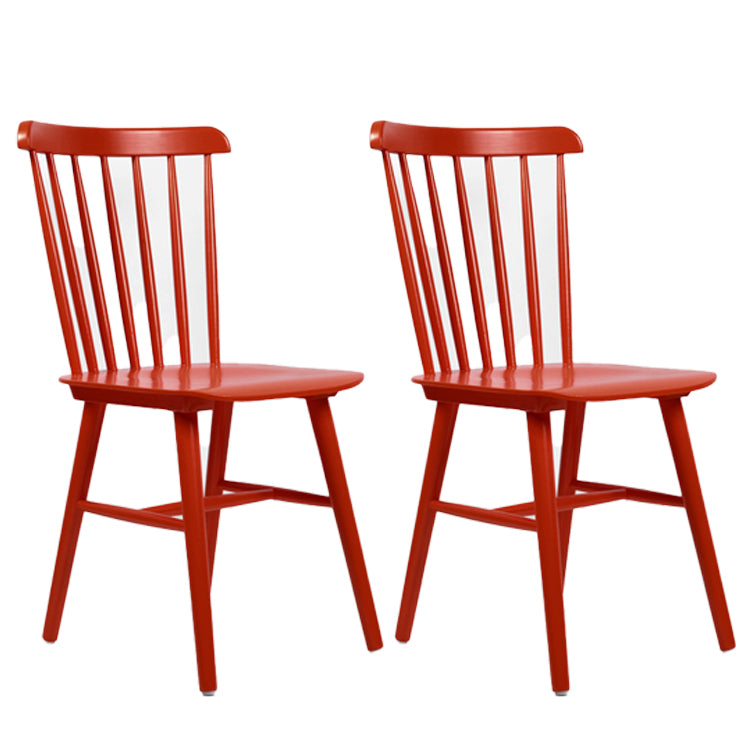 Glam Rubberwood Dining Room Chair Slat Back Side Chair (Set of 2)