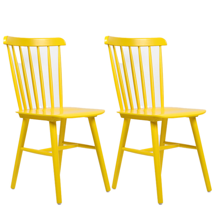 Glam Rubberwood Dining Room Chair Slat Back Side Chair (Set of 2)