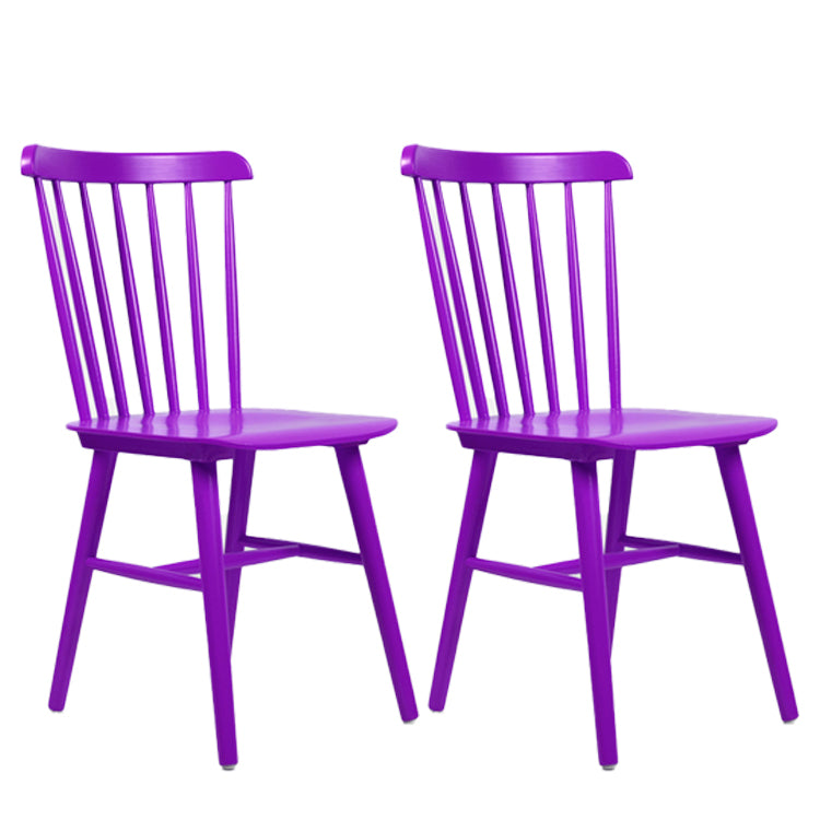 Glam Rubberwood Dining Room Chair Slat Back Side Chair (Set of 2)