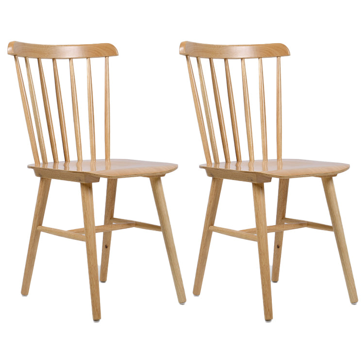 Glam Rubberwood Dining Room Chair Slat Back Side Chair (Set of 2)