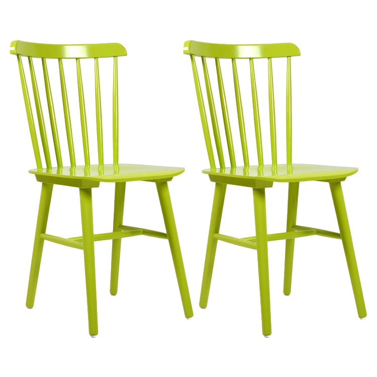 Glam Rubberwood Dining Room Chair Slat Back Side Chair (Set of 2)