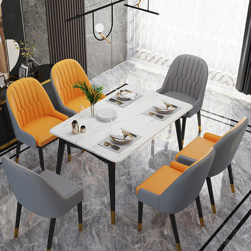 Modern Parsons Dining Chair PU Leather Chairs for Dining Room