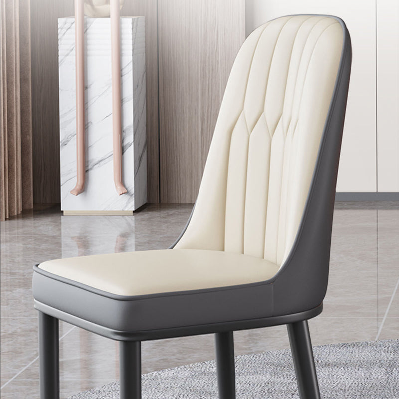 Modern Parsons Dining Chair PU Leather Chairs for Dining Room