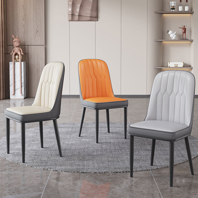 Modern Parsons Dining Chair PU Leather Chairs for Dining Room