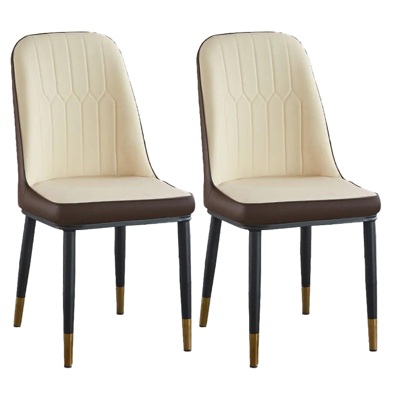 Modern Parsons Dining Chair PU Leather Chairs for Dining Room