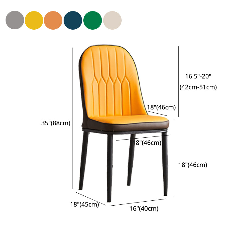 Modern Parsons Dining Chair PU Leather Chairs for Dining Room