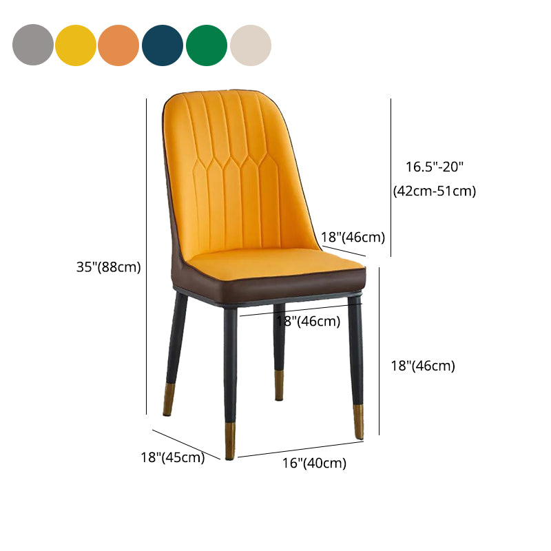 Modern Parsons Dining Chair PU Leather Chairs for Dining Room