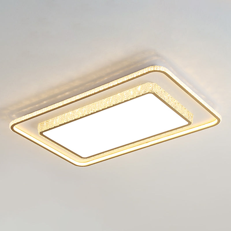 Geometrieform LED -Kristall Deckenlampe moderne Eisen 2 Lichter Flush Mount für Schlafzimmer