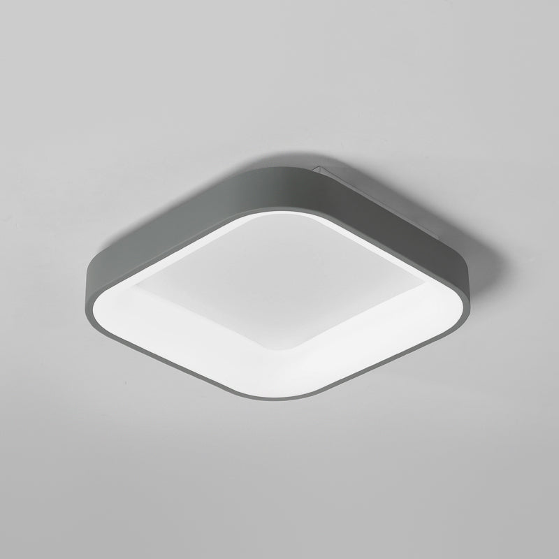 Metal Square Shape Flush Ceiling Light Modern Style 1 Light Flush Mount Lighting