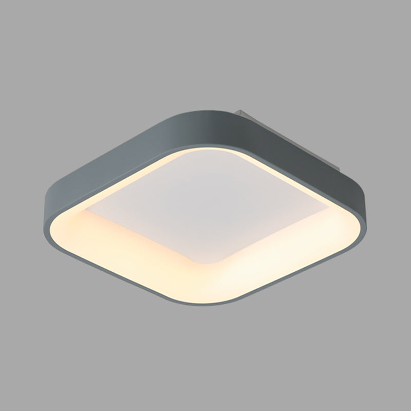 Metal Square Shape Flush Ceiling Light Modern Style 1 Light Flush Mount Lighting