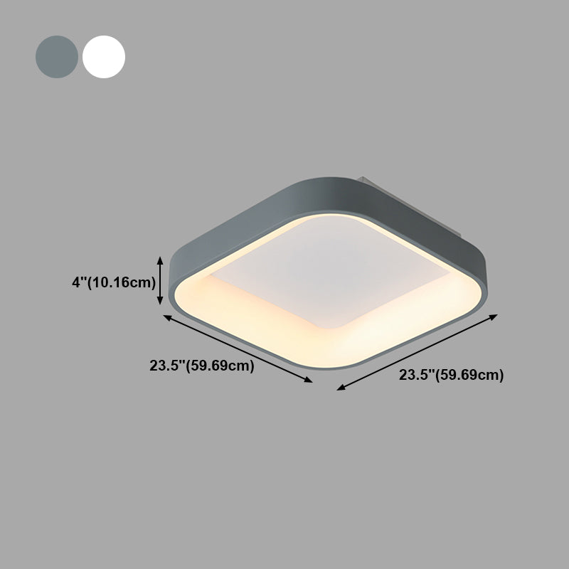 Forma quadrata di metallo a fiuto leggero stile moderno 1 illuminazione a montaggio a filo chiaro