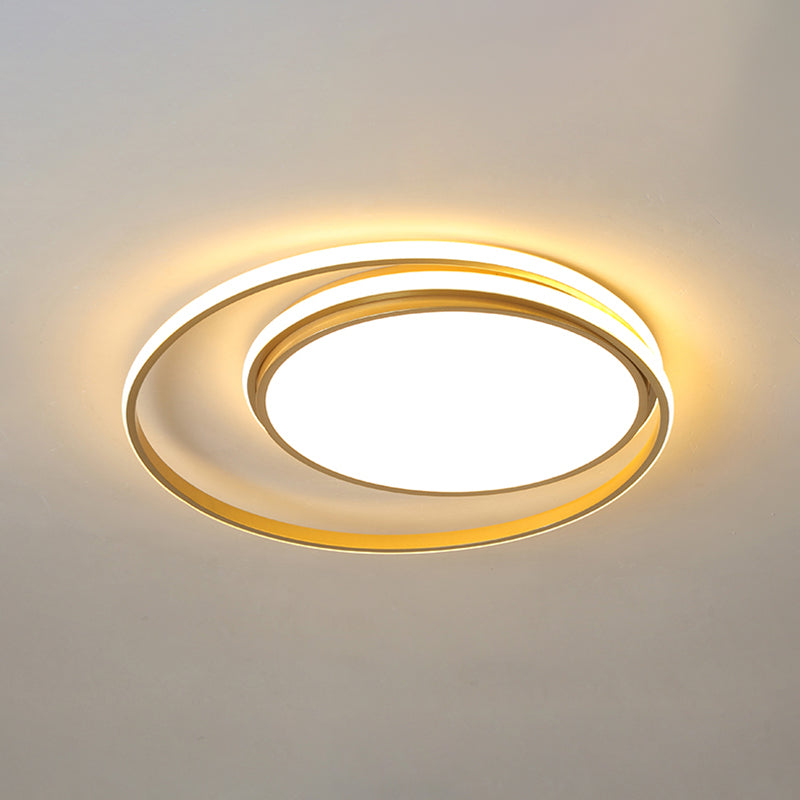 Metal Round Shape Flush Ceiling Light Modern Style 2-Lights Flush Mount Lighting