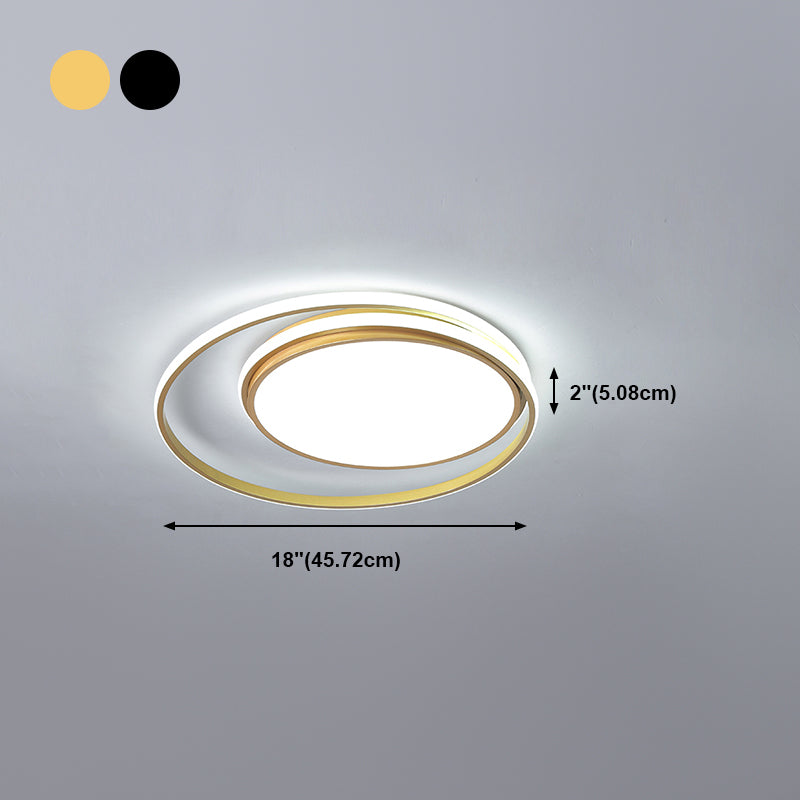 Forma rotonda in metallo Luce soffitto Luce moderna Stile a 2 luci a filo illuminazione