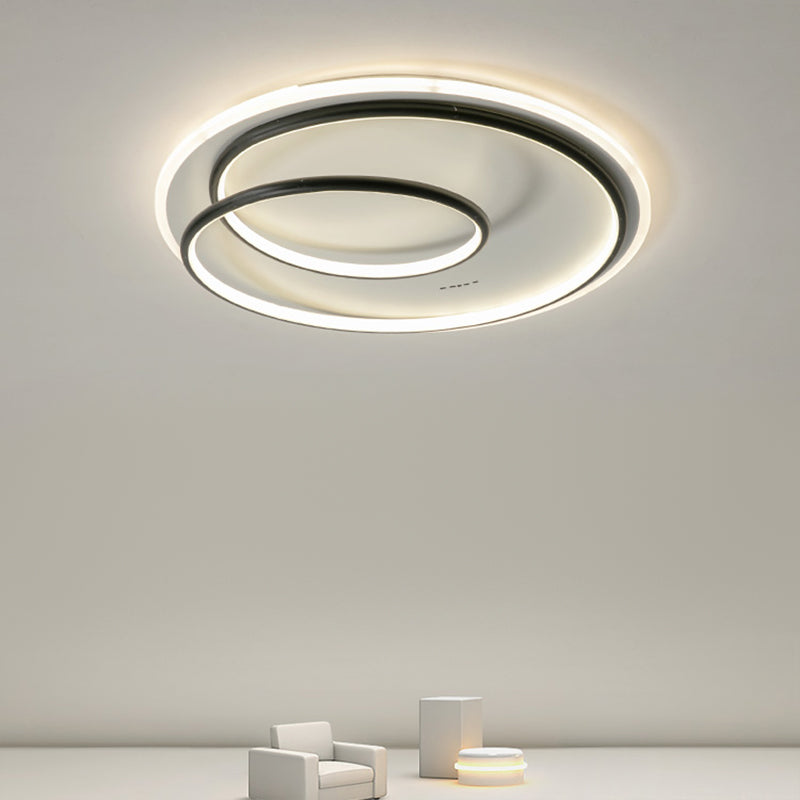 Metal Round Shade Slush Sofiling Light Modern 1 Fla lampo di montaggio a sfioramento