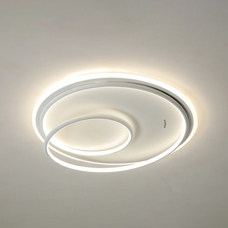 Metal Round Shade Slush Sofiling Light Modern 1 Fla lampo di montaggio a sfioramento