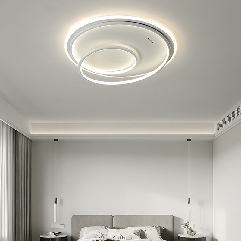 Metal Round Shade Slush Sofiling Light Modern 1 Fla lampo di montaggio a sfioramento