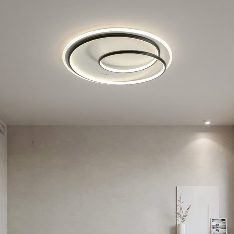 Metal Round Shade Slush Sofiling Light Modern 1 Fla lampo di montaggio a sfioramento