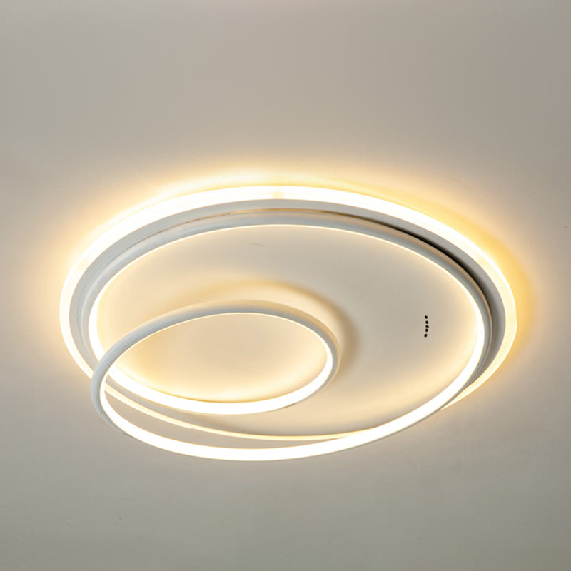 Metal Round Shade Slush Sofiling Light Modern 1 Fla lampo di montaggio a sfioramento