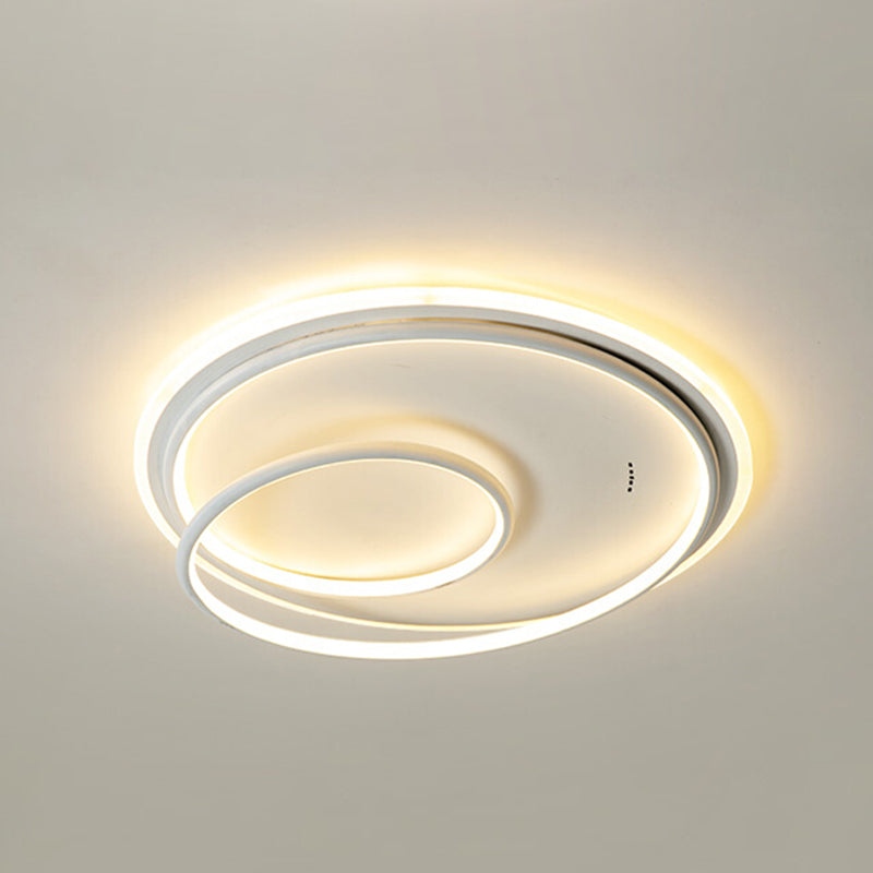 Metal Round Shade Slush Sofiling Light Modern 1 Fla lampo di montaggio a sfioramento