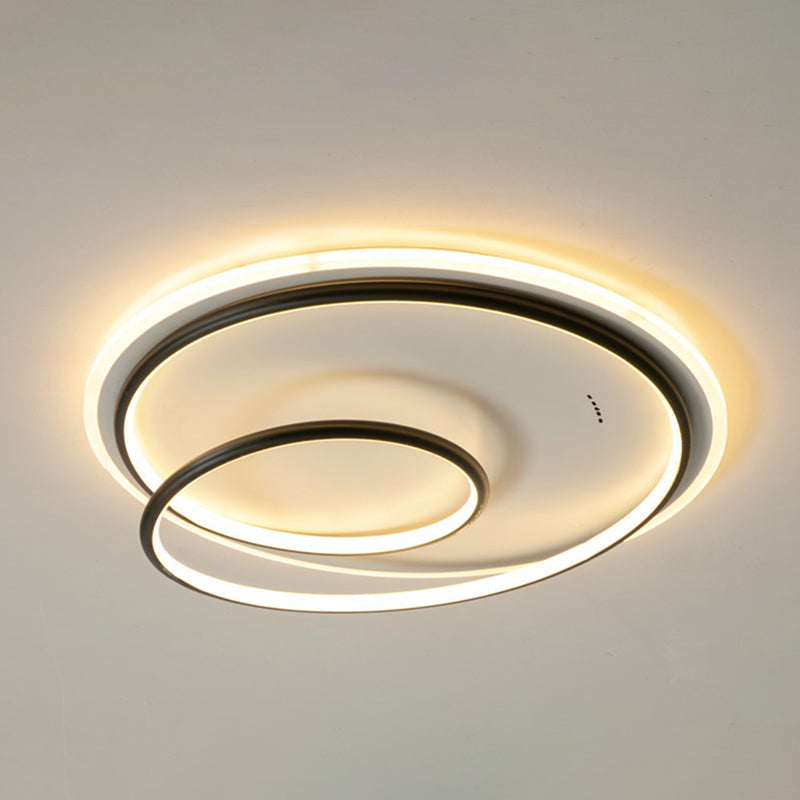 Metal Round Sombra Flush Luz de techo Moderno 1 Light Flush Montaje accesorio