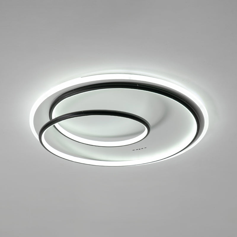 Metal Round Sombra Flush Luz de techo Moderno 1 Light Flush Montaje accesorio