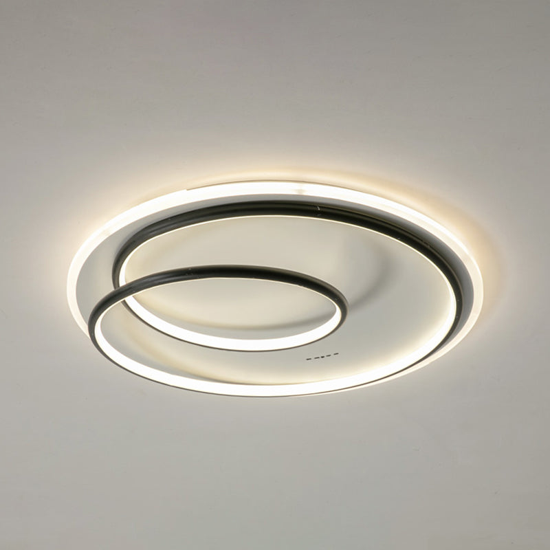 Metal Round Shade Flush Ceiling Light Modern 1 Light Flush Mount Fixture