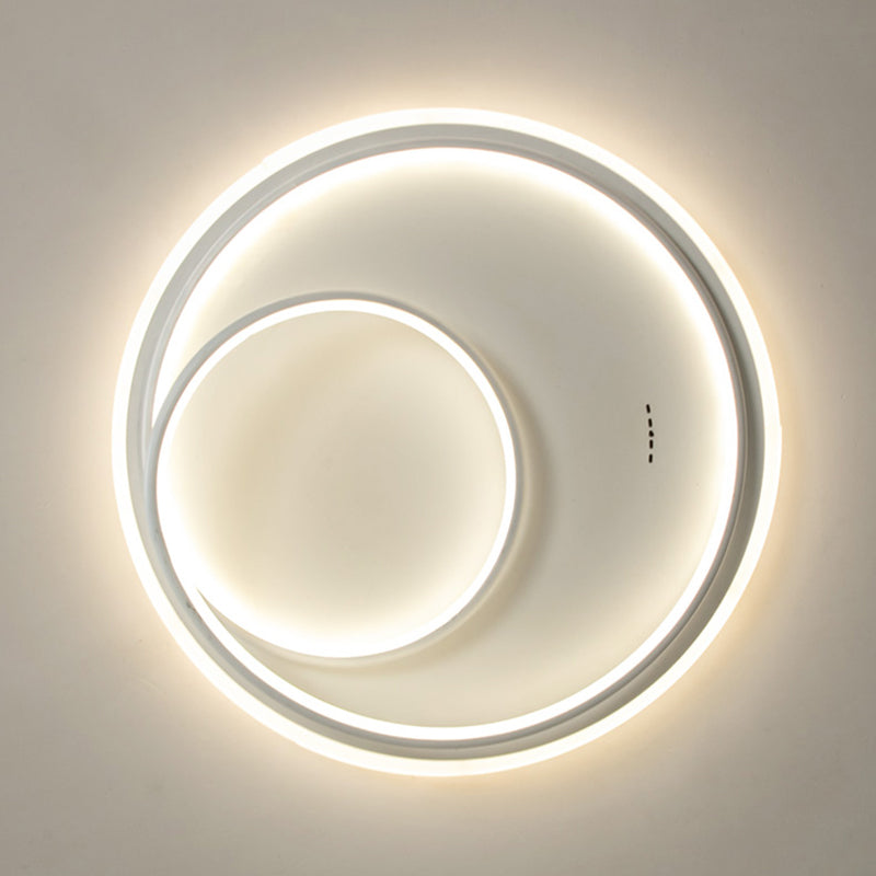 Metal Round Sombra Flush Luz de techo Moderno 1 Light Flush Montaje accesorio