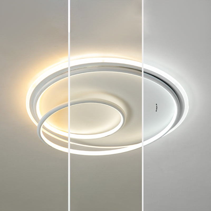 Metal Round Shade Slush Sofiling Light Modern 1 Fla lampo di montaggio a sfioramento