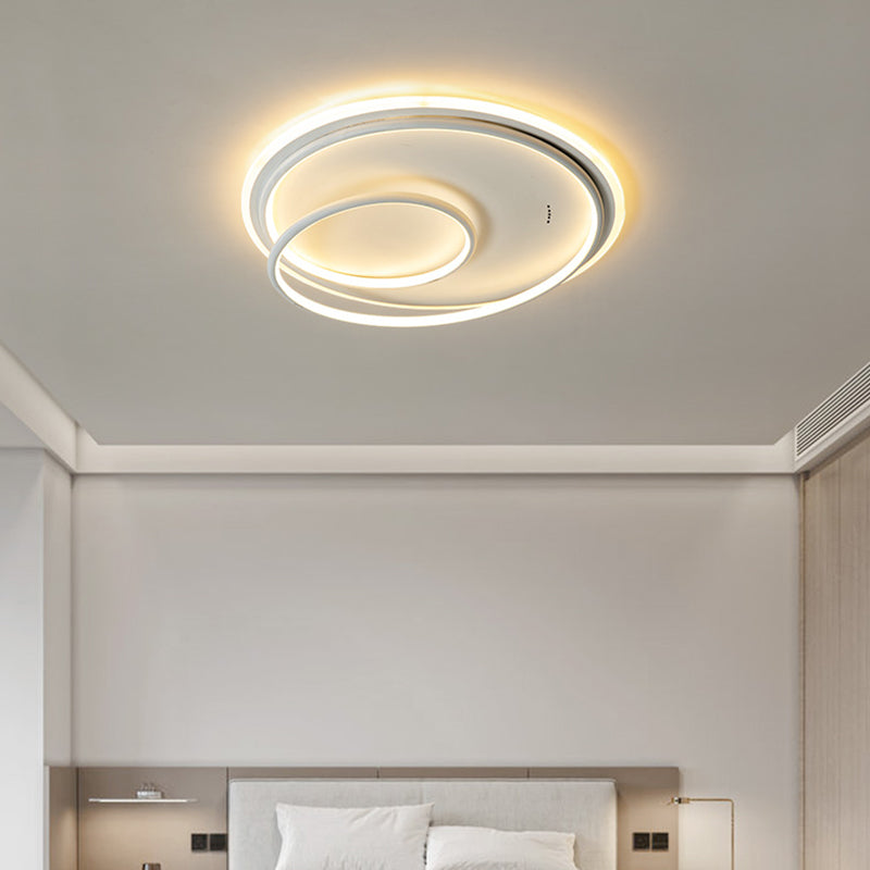 Metal Round Sombra Flush Luz de techo Moderno 1 Light Flush Montaje accesorio