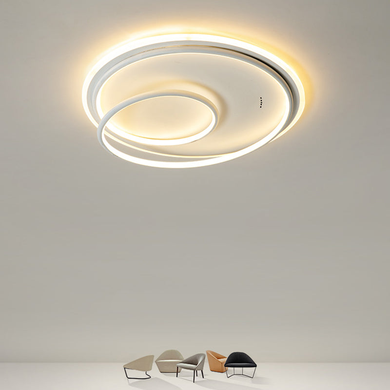 Metal Round Shade Slush Sofiling Light Modern 1 Fla lampo di montaggio a sfioramento