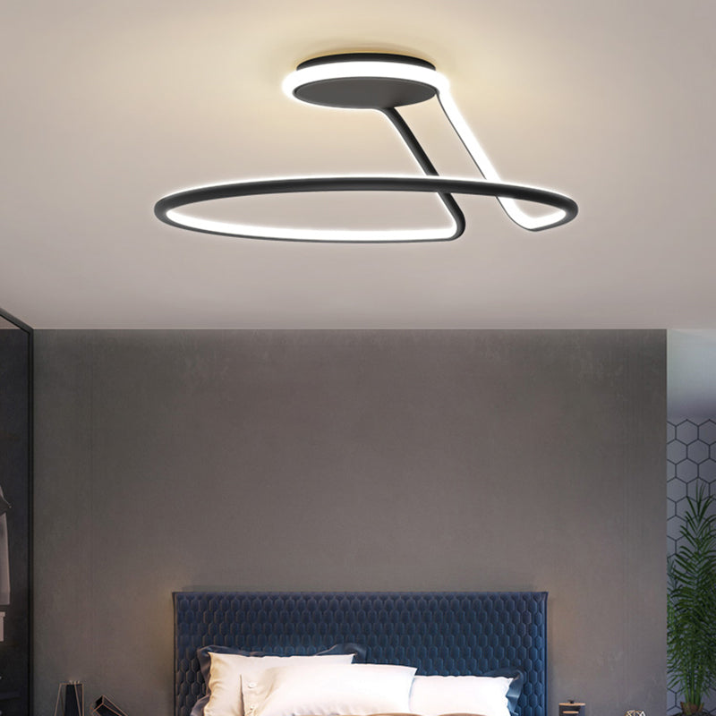 Métal Linear Shade Flush Plafond Light Modern Style 1 Light Flush Mount Fixture