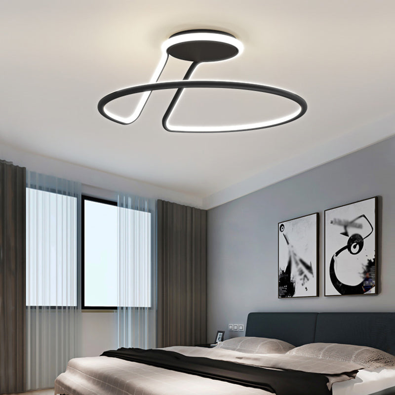 Metal Linear Shade Flush Ceiling Light Modern Style 1 Light Flush Mount Fixture