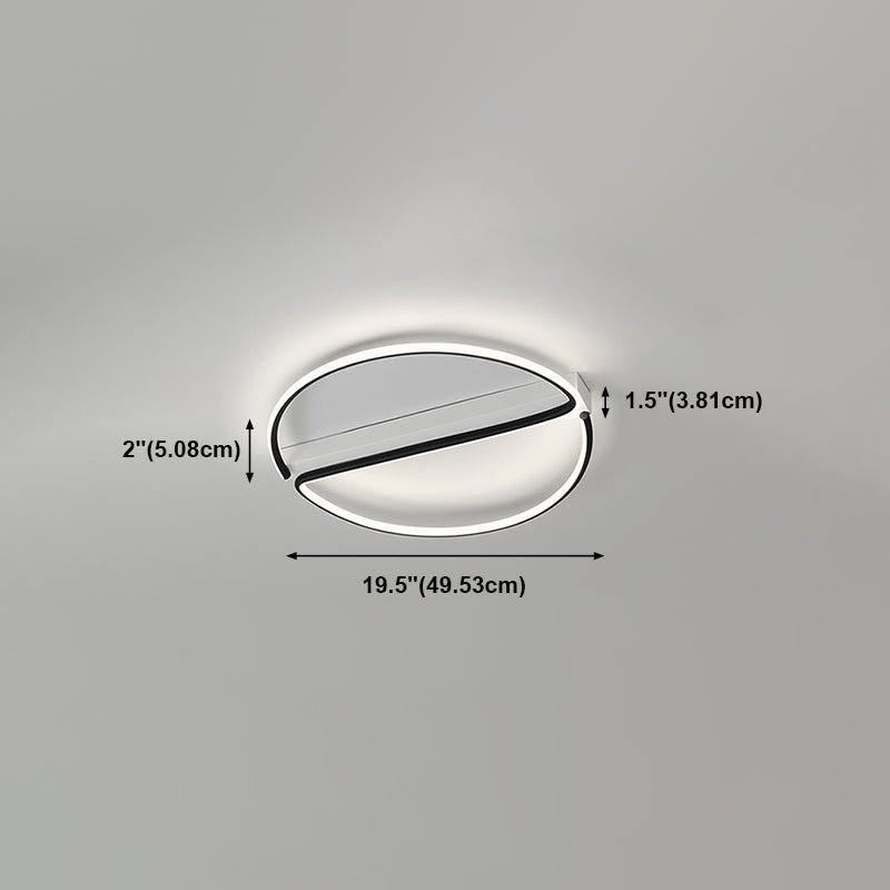 Ronde schaduw metaal spoelplafond licht moderne stijl 1 licht spoelbevestiging in zwart