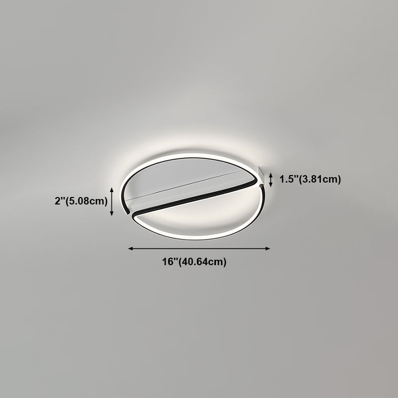 Ronde schaduw metaal spoelplafond licht moderne stijl 1 licht spoelbevestiging in zwart