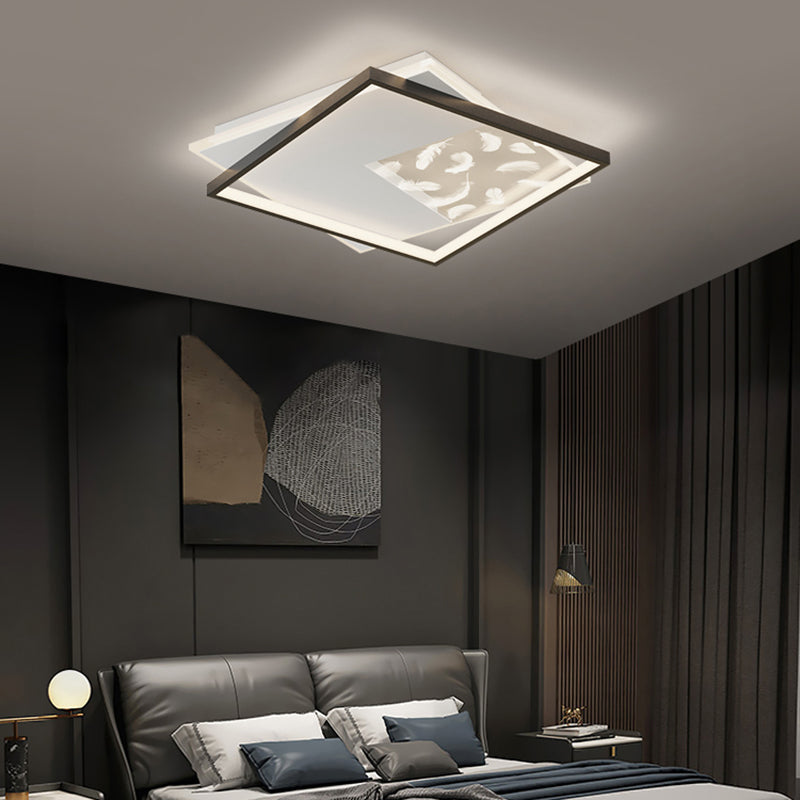 Sombra cuadrada Flush de metal Luz de techo Modern Style 2 Luces Fixure Flexure