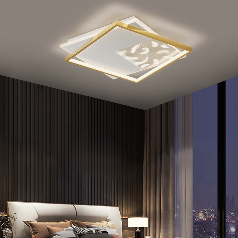 Sombra cuadrada Flush de metal Luz de techo Modern Style 2 Luces Fixure Flexure