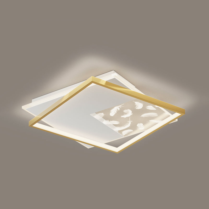 Sombra cuadrada Flush de metal Luz de techo Modern Style 2 Luces Fixure Flexure