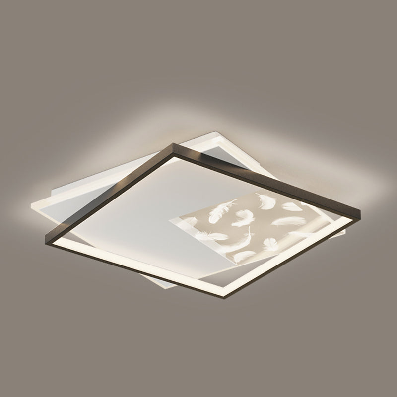 Quadratschatten Metall Flush Deckenleuchte moderne Style 2 Leuchten Flush -Mount -Gerät