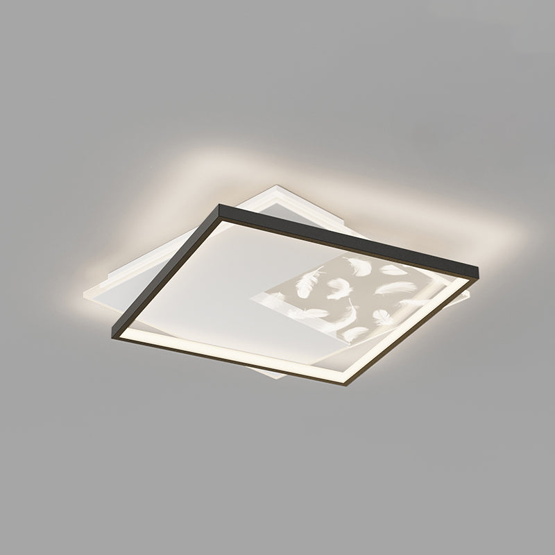 Sombra cuadrada Flush de metal Luz de techo Modern Style 2 Luces Fixure Flexure