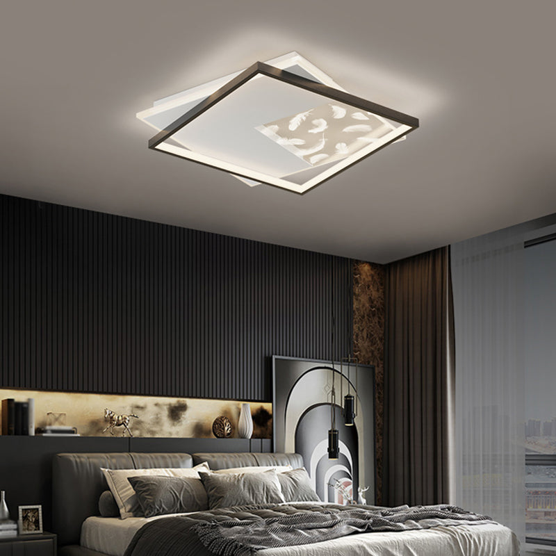 Sombra cuadrada Flush de metal Luz de techo Modern Style 2 Luces Fixure Flexure