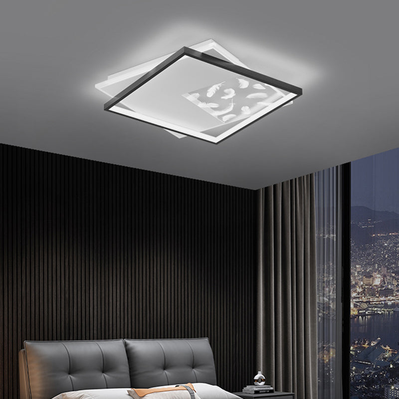 Sombra cuadrada Flush de metal Luz de techo Modern Style 2 Luces Fixure Flexure