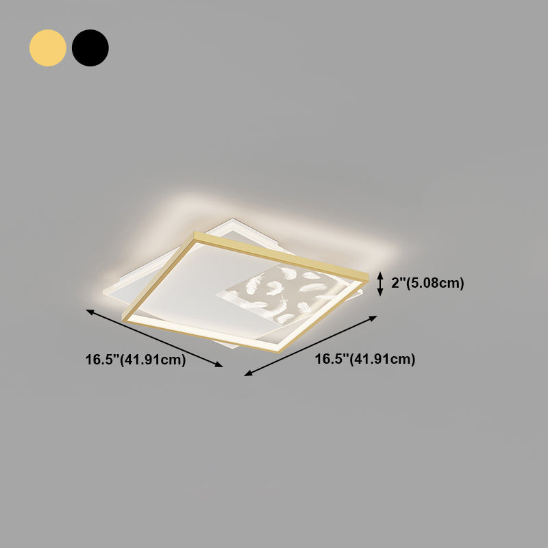 Abbasso di metallo a fiuto in metallo quadrato Stile moderno a 2 luci a filo cornice