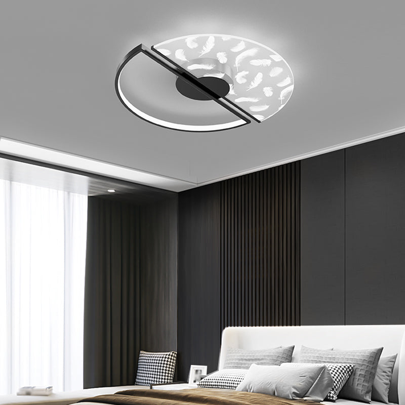 Tombre redondo de metal Flush Luz de techo Modern Style 2 luces de montaje Flush