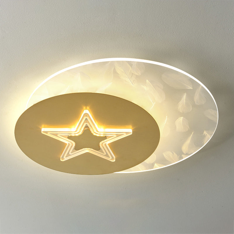 Tombre redondo de metal Flush Luz de techo Modern Style 2 luces de montaje Flush