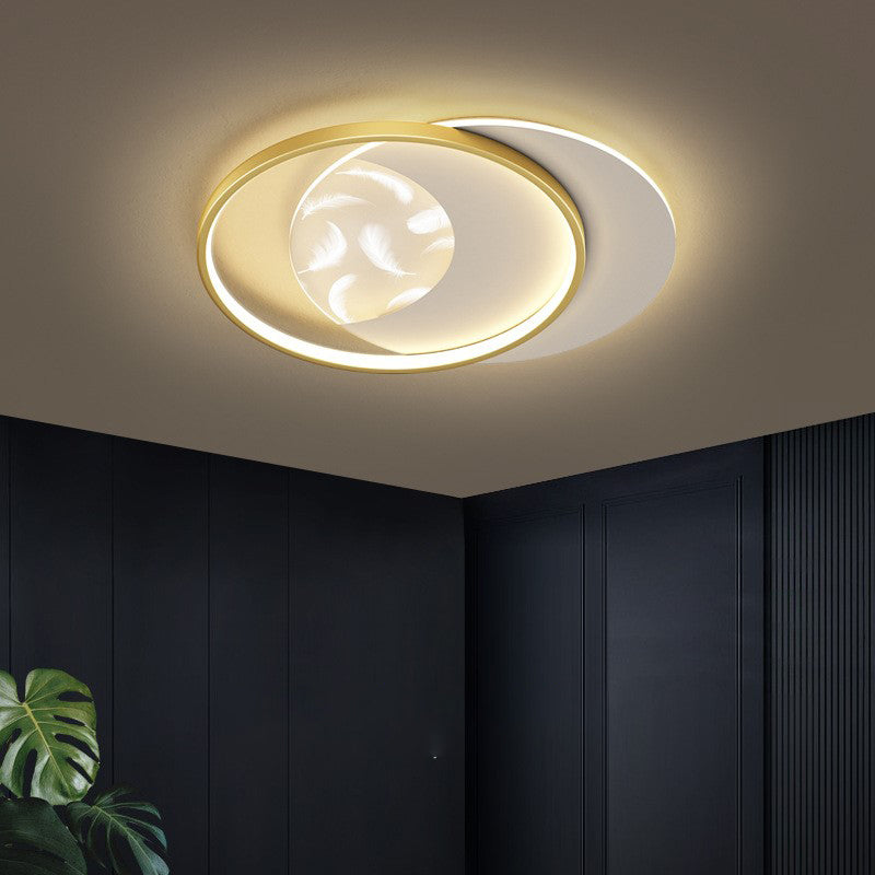 Metal Round Shade Flush Ceiling Light Modern Style 3 Lights Flush Mount Fixture