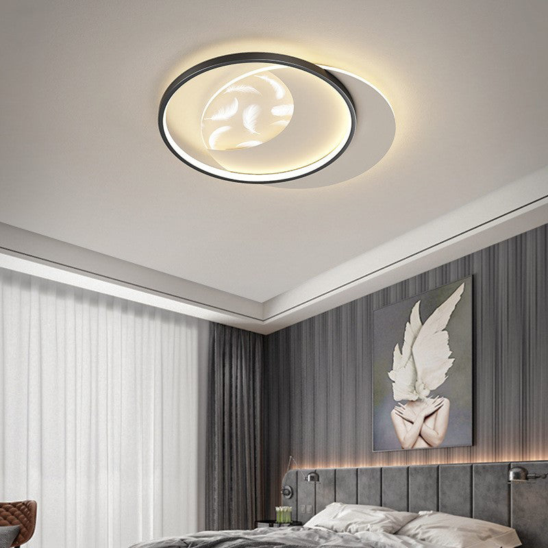 Metal Round Shade Flush Ceiling Light Modern Style 3 Lights Flush Mount Fixture