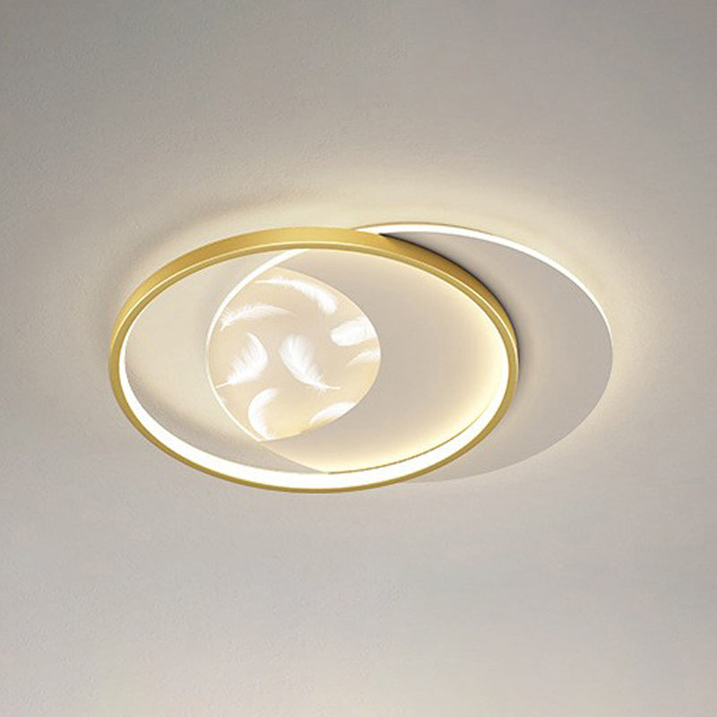 Metal Round Shade Flush Plafond Light Style moderne 3 LUMIÈRES ALIMENT